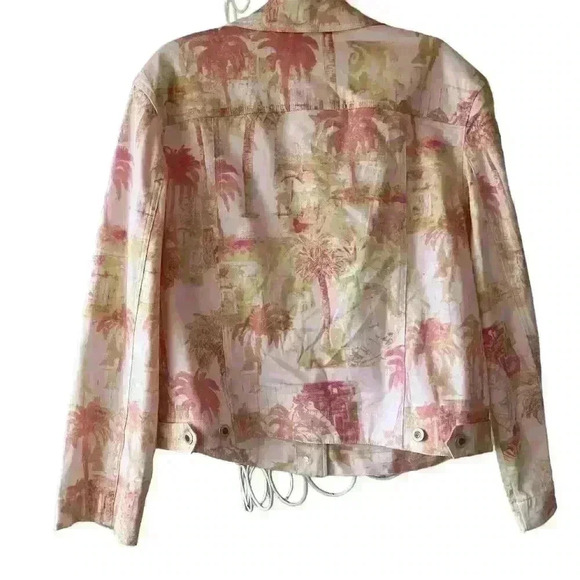 Caribbean Joe Women's Floral Jacket L Multicolor Button Casual Spring - Picture 7 of 9